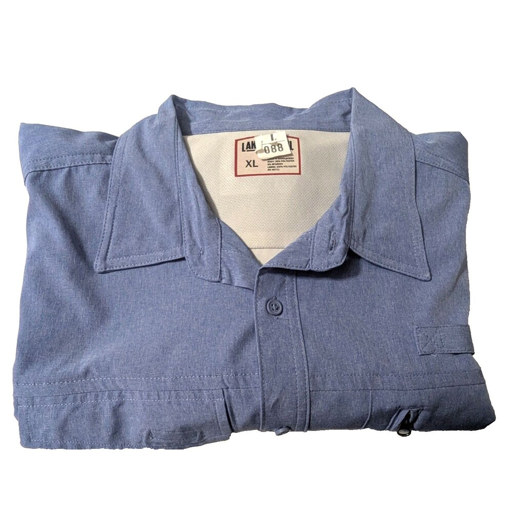 Lake & Trail Outdoor Button-Up Shirt  Mens XL  Blue